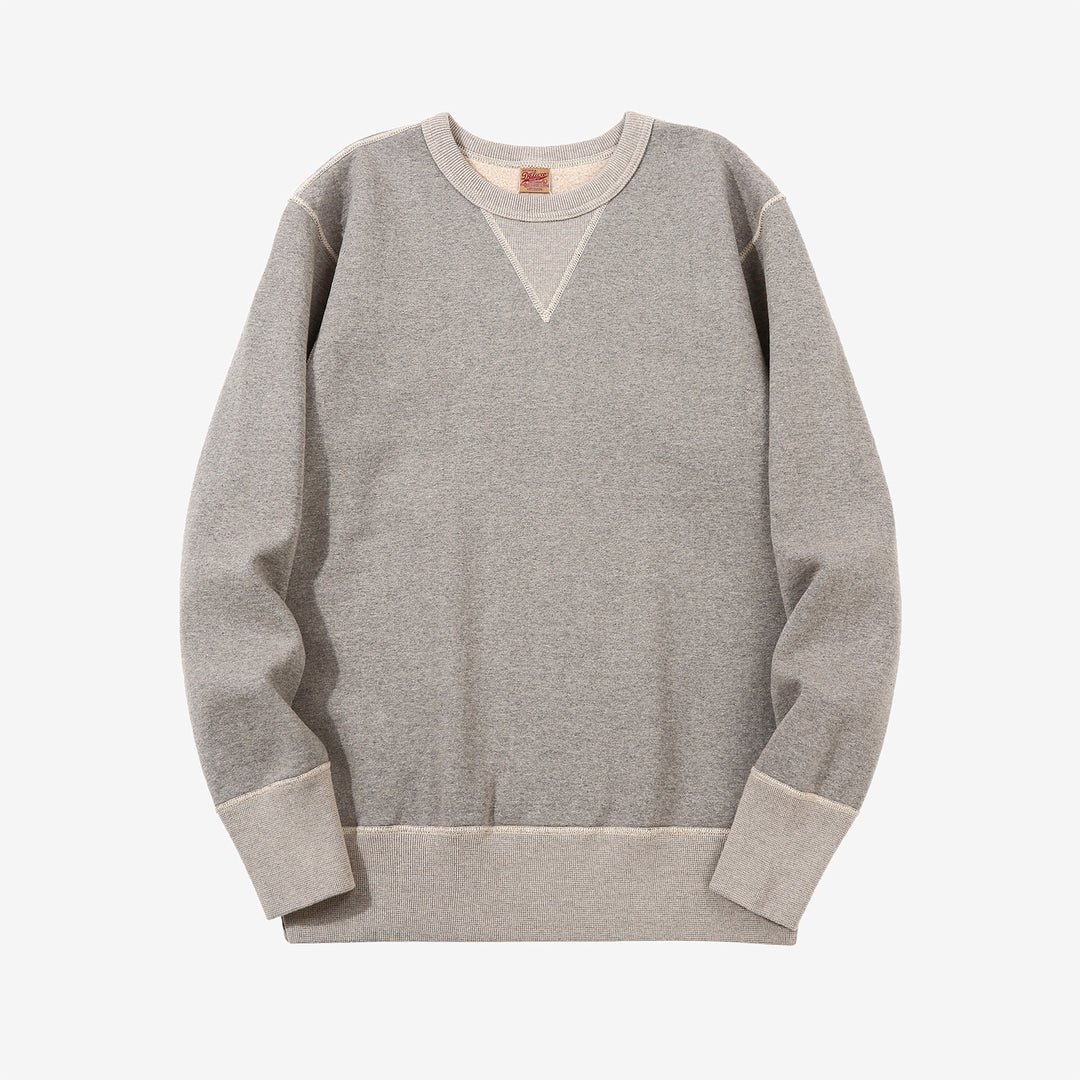 Deluxeware S101-00 loopwheeled sweatshirt made in Japan heavyweight crew neck grey
