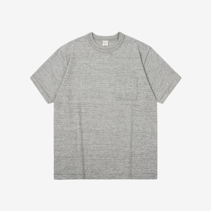 Warehouse Lot 4601 Shadow Border Slub Yarn Pocket T-Shirt Grey Made in Japan Front View Grey
