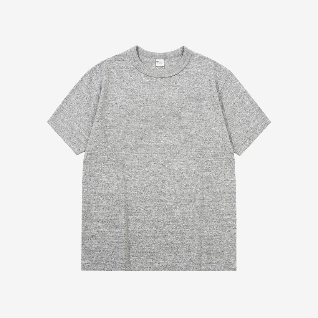 Warehouse Lot 4601 shadow border slub yarn crew neck T-shirt made in Japan grey front view