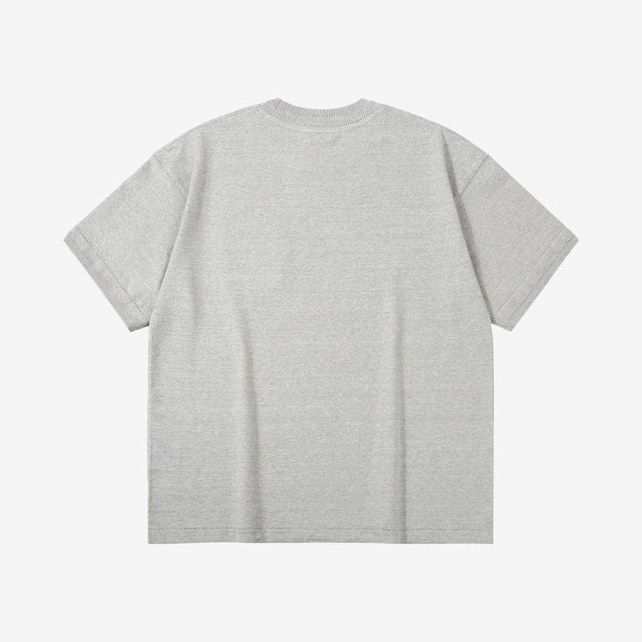 Un-Useless 170205 linen KNITEE short sleeve crew neck pocket knit T-shirt made in Japan grey back view