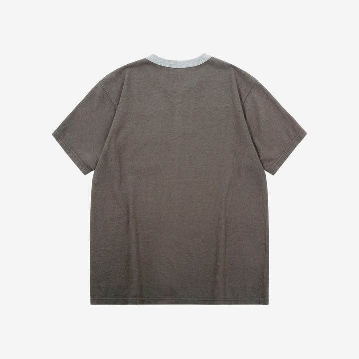 Deluxeware MTM-00 7.5oz “Wood Grain” Loopwheeled Pocket T-Shirt Made in Japan Heather Grey Back View
