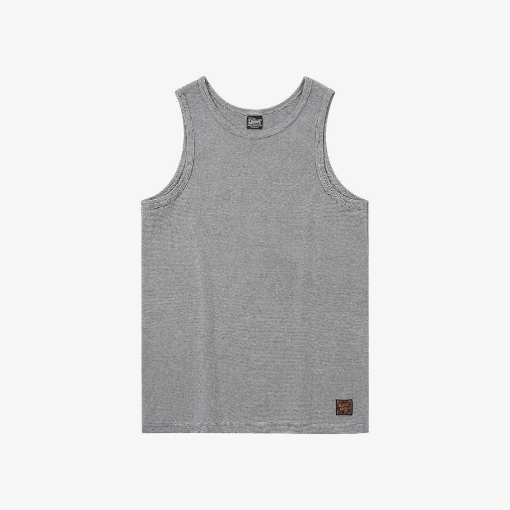 Deluxeware TNKP-00 Heavyweight Ribbed Knit Tank Top Light Grey Front View
