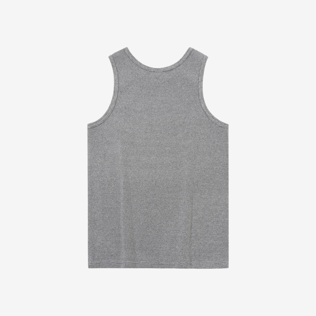 Deluxeware TNKP-00 Heavyweight Ribbed Knit Tank Top Light Grey Back View