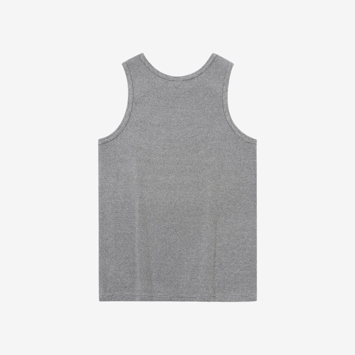 Deluxeware TNKP-00 Heavyweight Ribbed Knit Tank Top Light Grey Back View