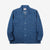 Boncoura Cotton Linen Open Collar Shirt in Light Indigo – Front View