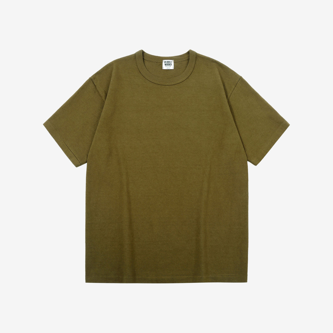 Dubble Works 37001 Stand Wheeler Heavyweight T-Shirt Made in Japan olive khaki front