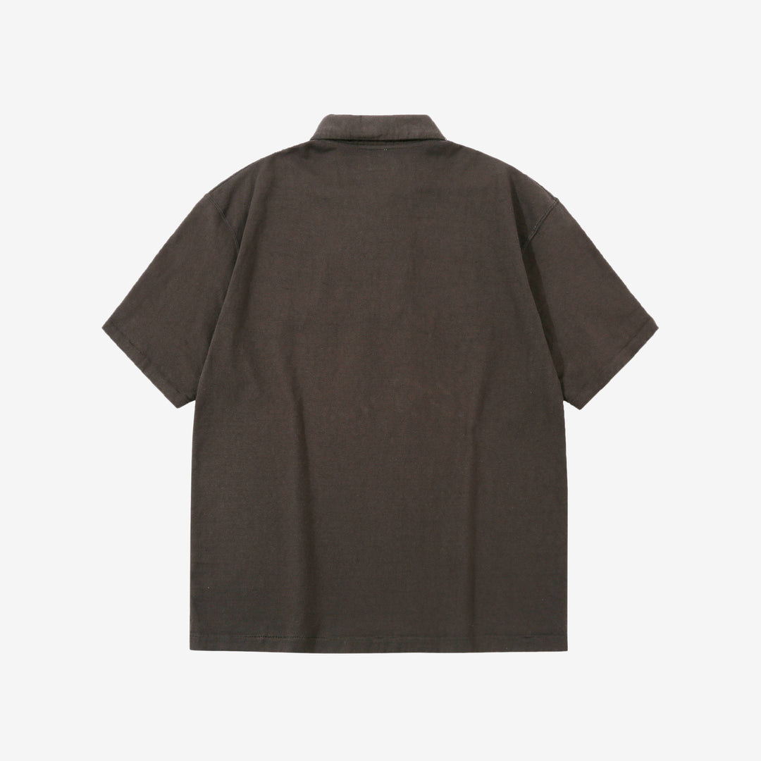 Samurai Jeans SJST-SC04 Samurai Cotton Polo Shirt Made in Japan Kuromame Back View