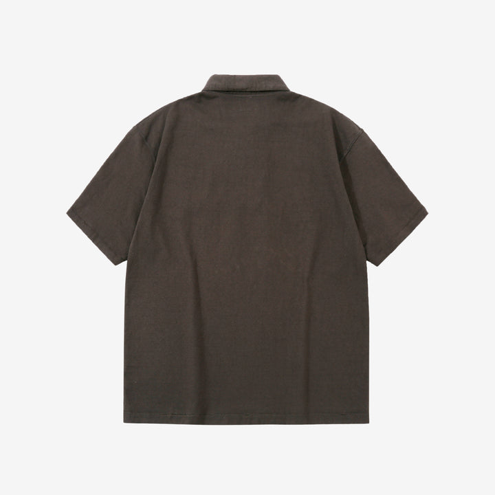 Samurai Jeans SJST-SC04 Samurai Cotton Polo Shirt Made in Japan Kuromame Back View