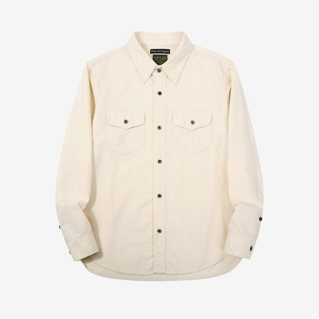 DALEE’S & CO. BF.49 Lightweight Flannel Shirt in Natural – Front View