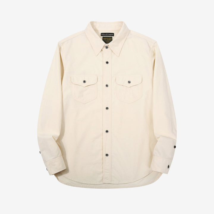 DALEE’S & CO. BF.49 Lightweight Flannel Shirt in Natural – Front View