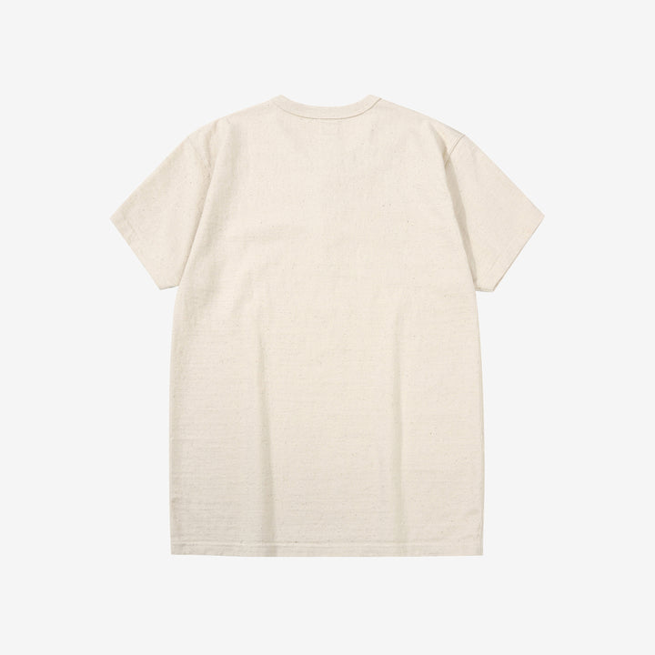 Samurai Jeans SJST-SC02 Samurai Cotton Henley Neck T-Shirt Made in Japan Back View Natural