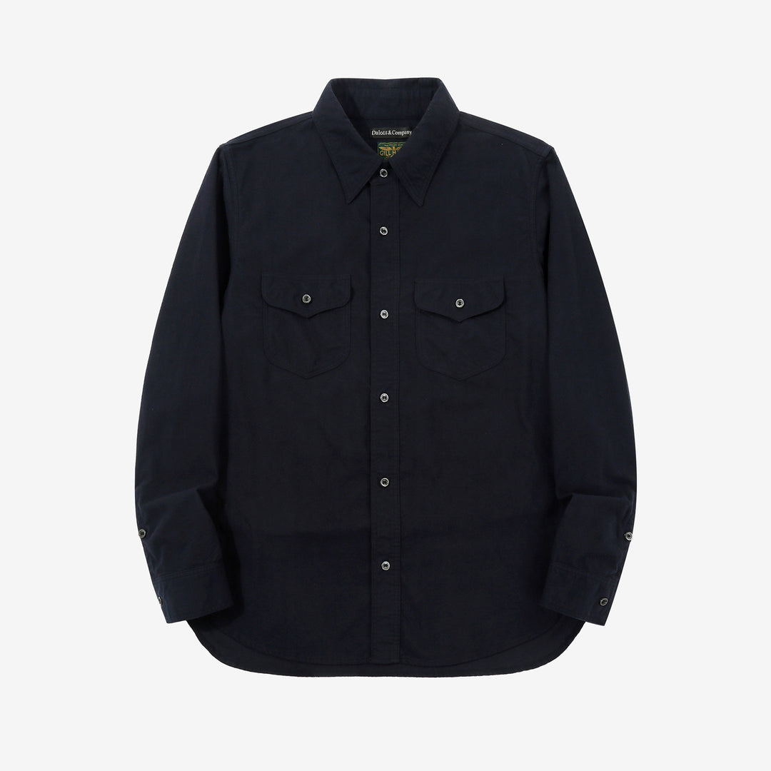 DALEE’S & CO. BF.49 Lightweight Flannel Shirt in Navy – Front View