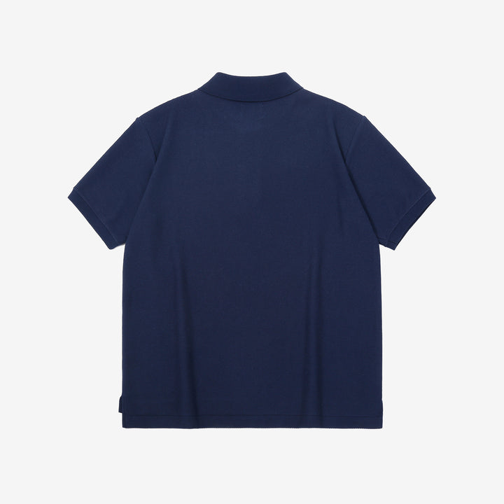 Boncoura Heavyweight Special Knit Polo Shirt made in Japan ボンクラポロシャツ Navy Back Side