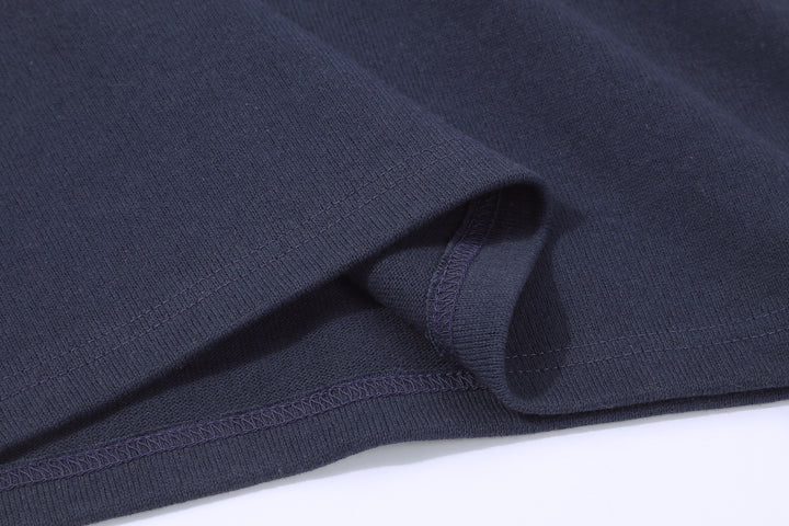 Freewheelers 2625009 Heavyweight Solid Pocket T-Shirt in Dry Navy – Sleeve and Hem Detail