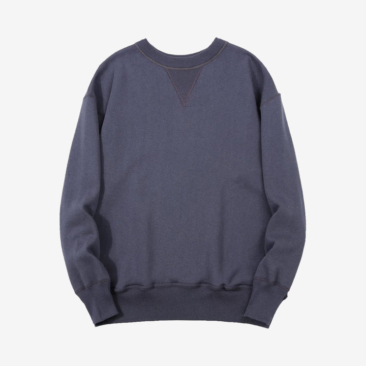 Warehouse Lot 401 plain loopwheel crewneck sweatshirt made in Japan vintage style navy front view