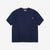 Un-Useless 170205 linen KNITEE short sleeve crew neck pocket knit T-shirt made in Japan navy front view