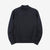 Un-Useless 170402 inlay knit mock neck sweatshirt made in Japan cotton knit navy front view