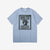Warehouse Lot 4096 88/12 cotton rayon graphic T-shirt short sleeve crew neck made in Japan heather fabric navy front view