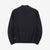 Un-Useless 170402 inlay knit mock neck sweatshirt made in Japan cotton knit navy back view