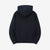Un-Useless 170416 inlay knit full zip hoodie made in Japan SWKNIT zip hooded sweatshirt navy back view