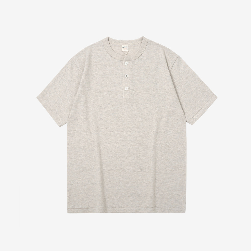 Warehouse Lot 4601 Shadow Border Slub Yarn Henley T-Shirt Made in Japan Oatmeal Front View