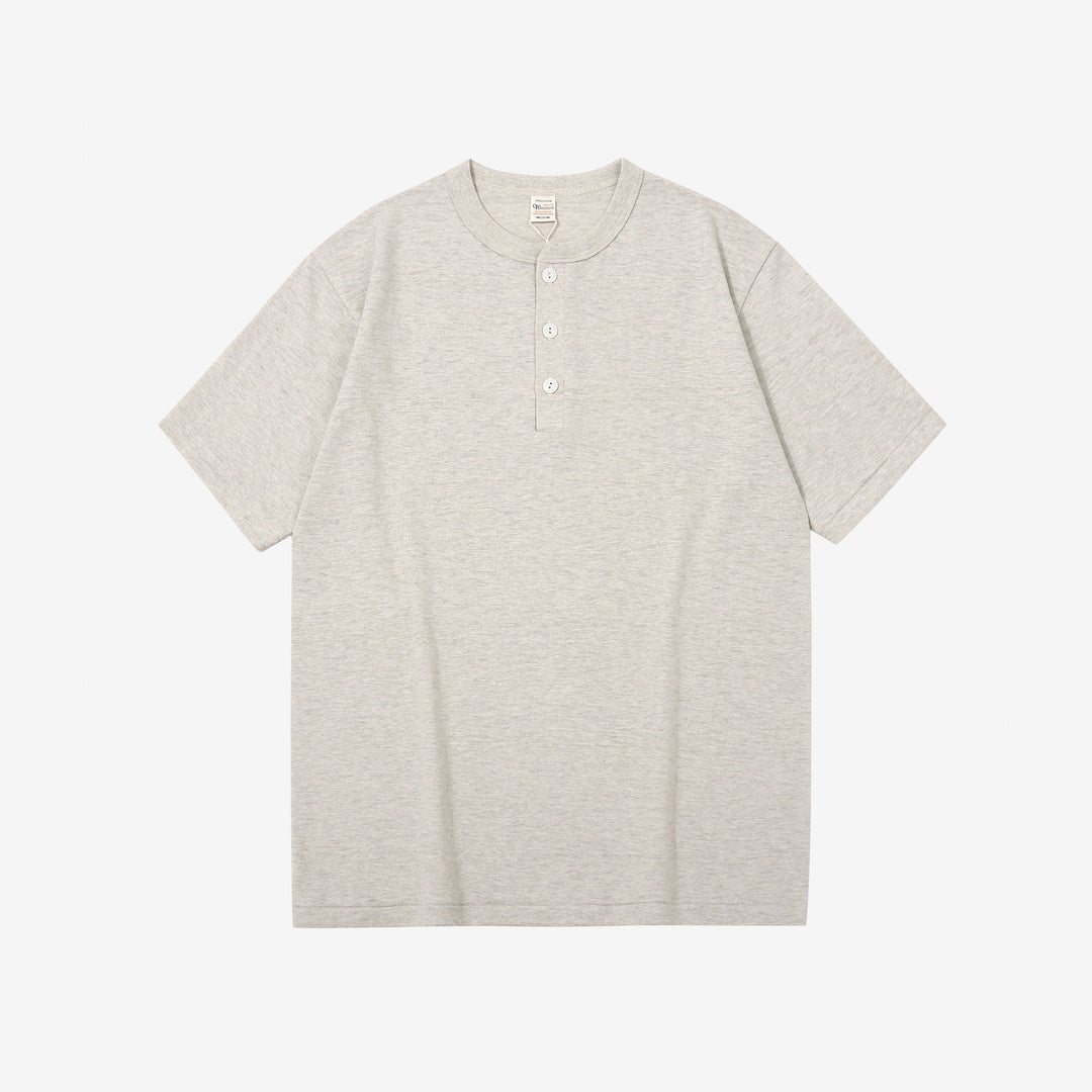 Warehouse Lot 4601 Shadow Border Slub Yarn Henley T-Shirt Made in Japan Oatmeal Front View