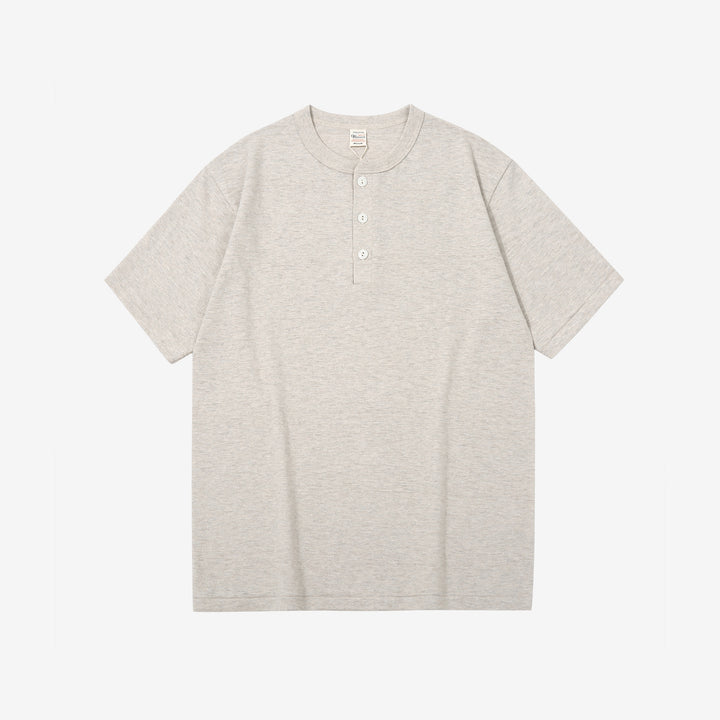 Warehouse Lot 4601 Shadow Border Slub Yarn Henley T-Shirt Made in Japan Oatmeal Front View