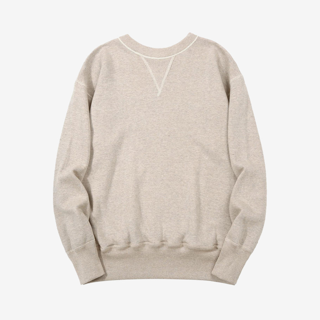 Warehouse Lot 401 plain loopwheel crewneck sweatshirt made in Japan vintage style oatmeal front view