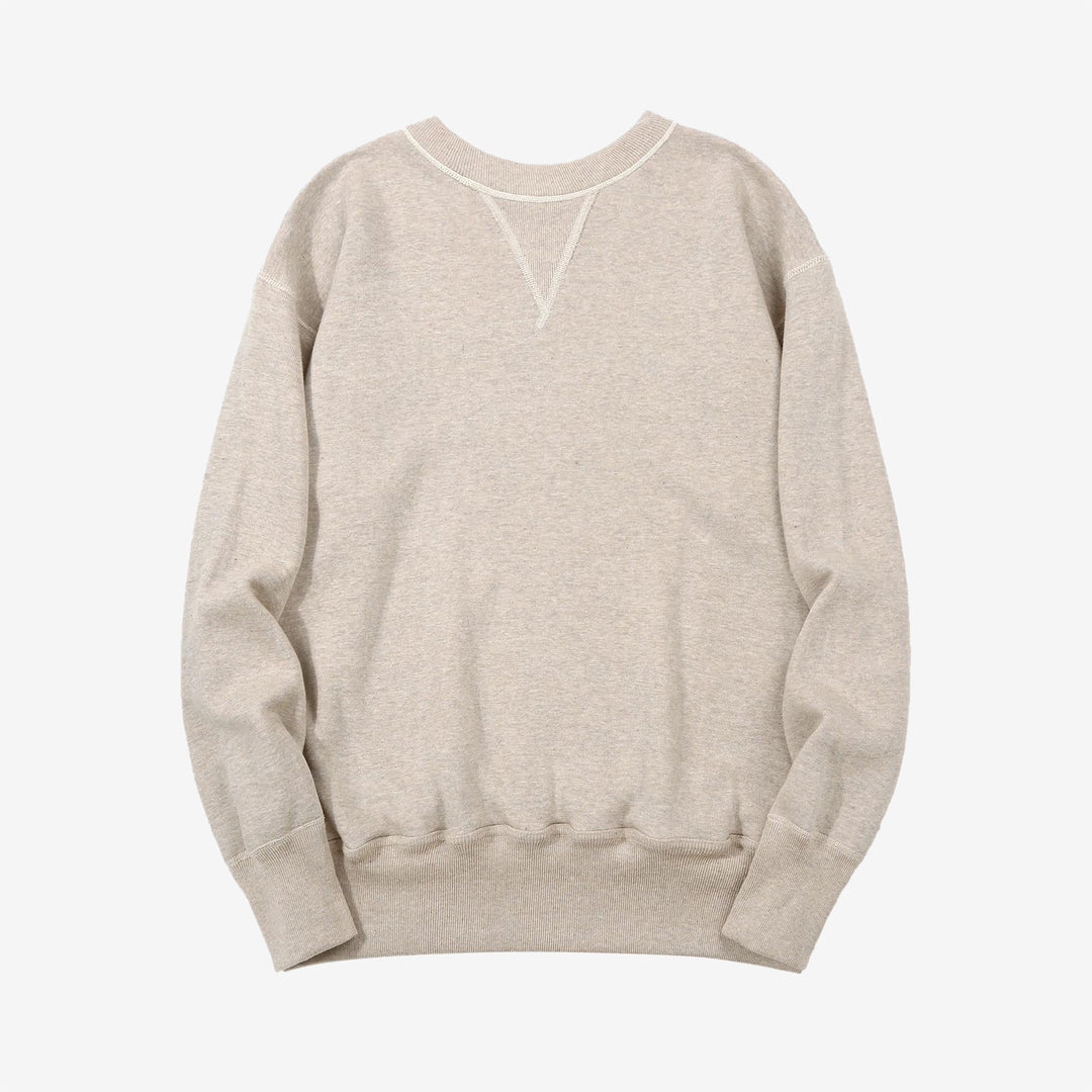 Warehouse Lot 401 plain loopwheel crewneck sweatshirt made in Japan vintage style oatmeal front view