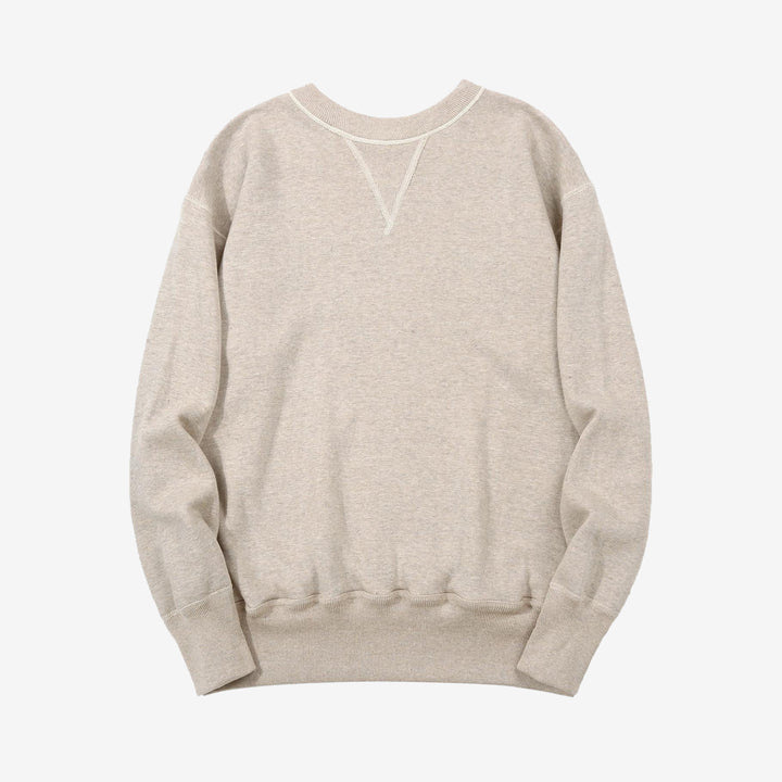 Warehouse Lot 401 plain loopwheel crewneck sweatshirt made in Japan vintage style oatmeal front view