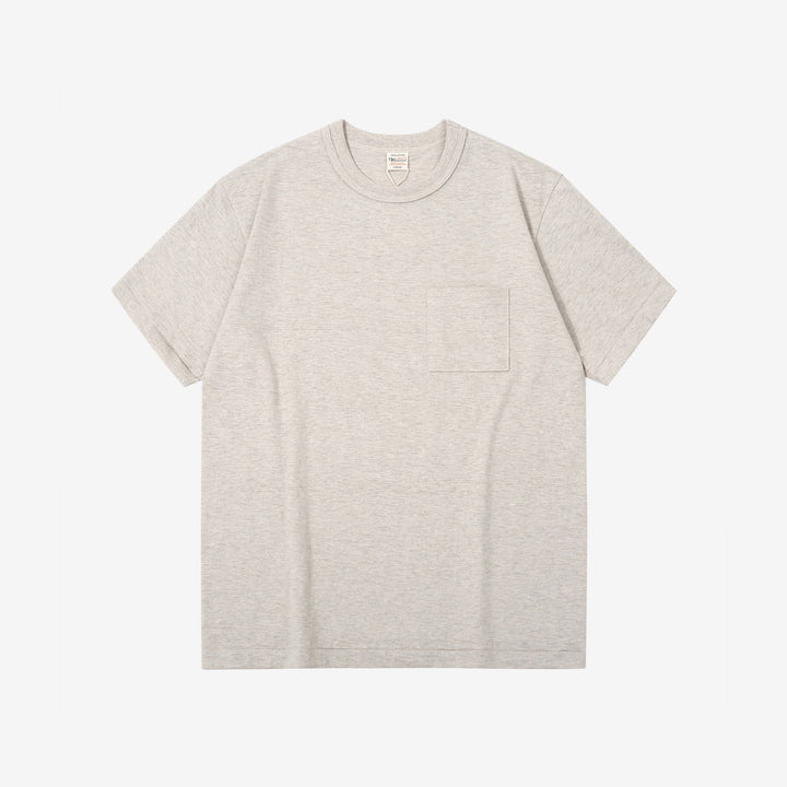 Warehouse Lot 4601 Shadow Border Slub Yarn Pocket T-Shirt Made in Japan Front View Oatmeal