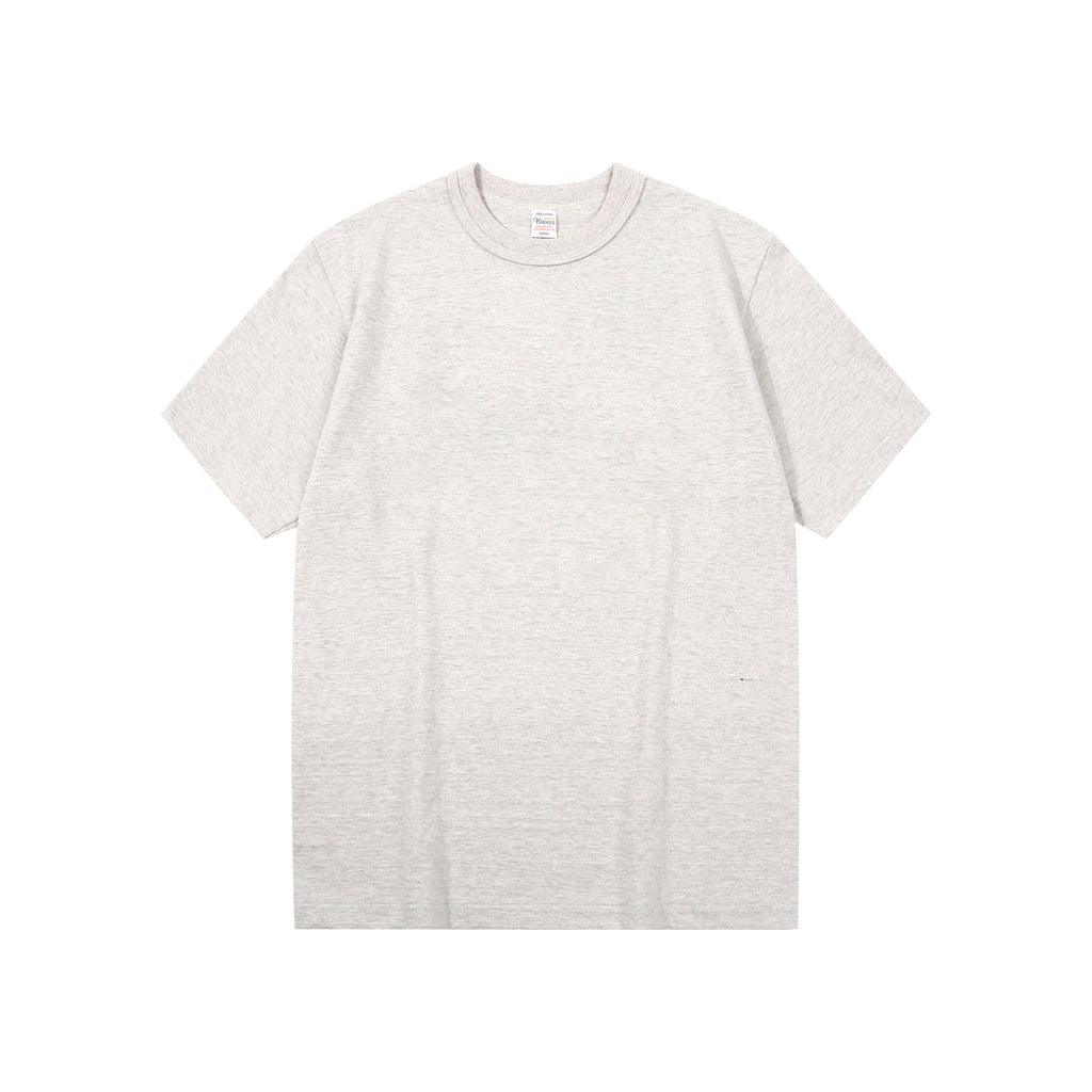 Warehouse Lot 4601 shadow border slub yarn crew neck T-shirt made in Japan oatmeal front view