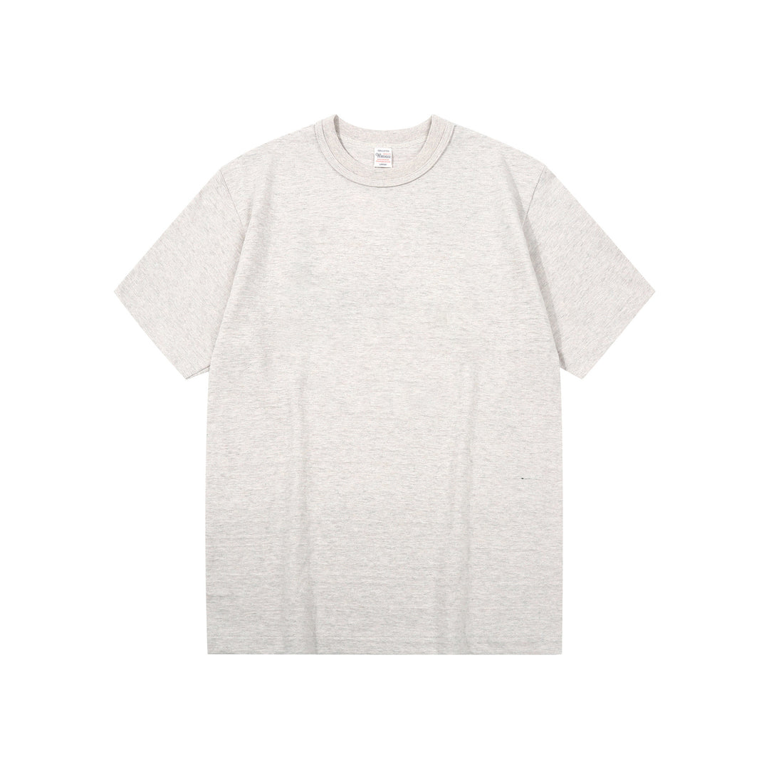 Warehouse Lot 4601 shadow border slub yarn crew neck T-shirt made in Japan oatmeal front view