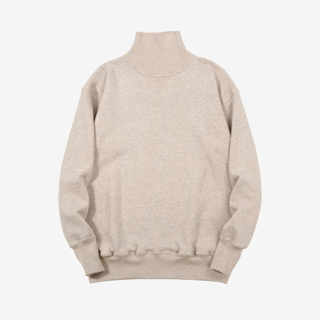 Warehouse 468 high neck loopwheel sweatshirt mock neck made in Japan vintage style oatmeal front