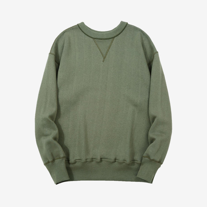 Warehouse Lot 401 plain loopwheel crewneck sweatshirt made in Japan vintage style green front view