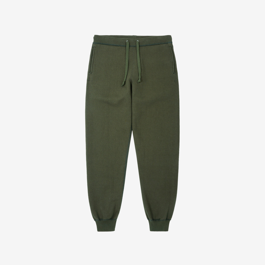 Deluxeware S500-00 20oz Heavyweight Loopwheeled Sweatpants Made in Japan Olive Front View