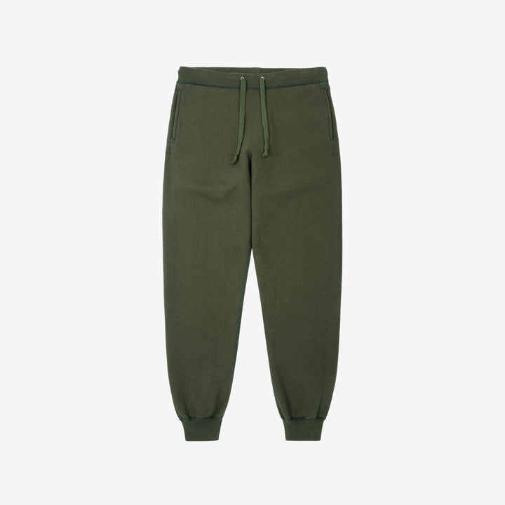Deluxeware S500-00 20oz Heavyweight Loopwheeled Sweatpants Made in Japan Olive Front View