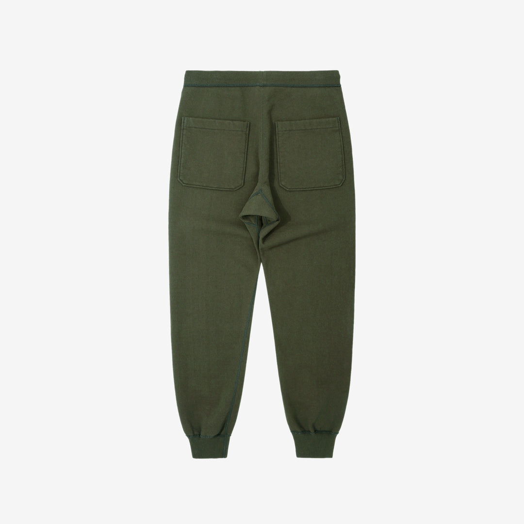 Deluxeware S500-00 20oz Heavyweight Loopwheeled Sweatpants Made in Japan Olive Back View