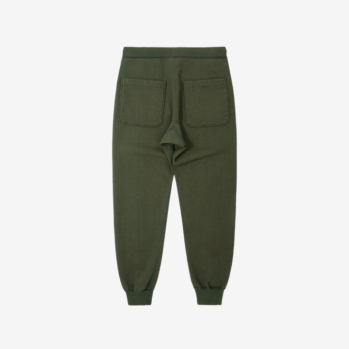 Deluxeware S500-00 20oz Heavyweight Loopwheeled Sweatpants Made in Japan Olive Back View
