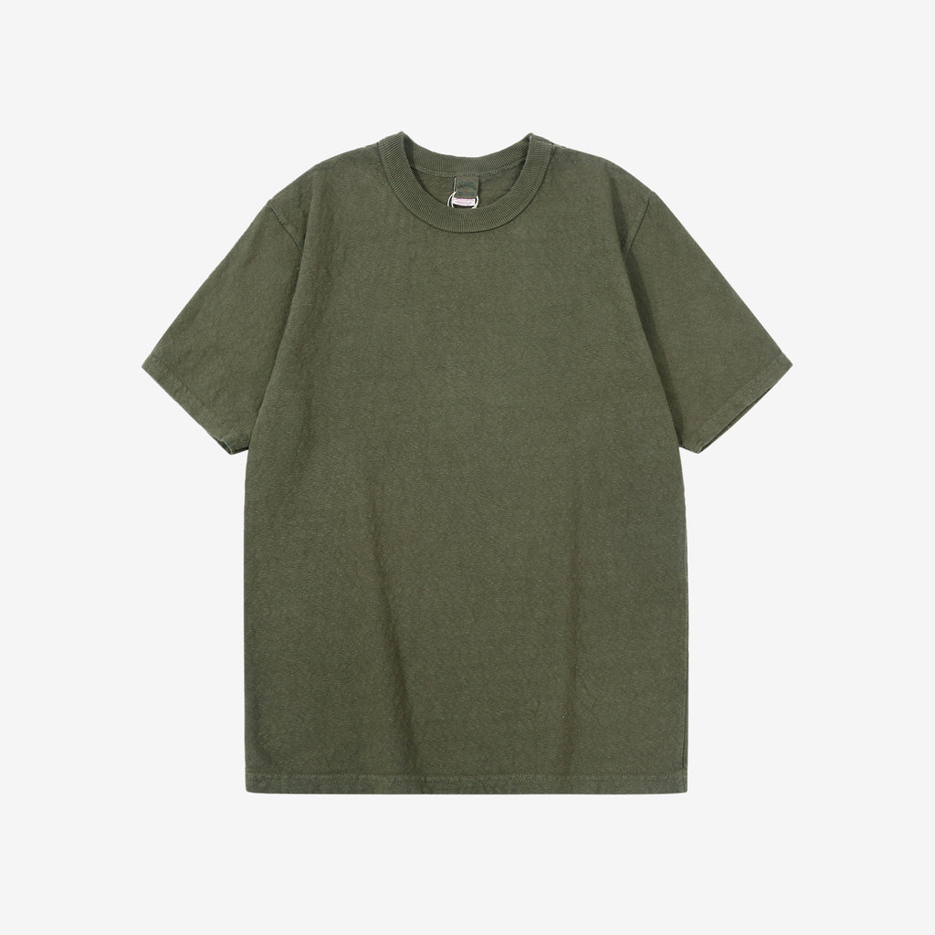 UES 652321 No.8 Slub Yarn Heavyweight T-Shirt – Olive Front View