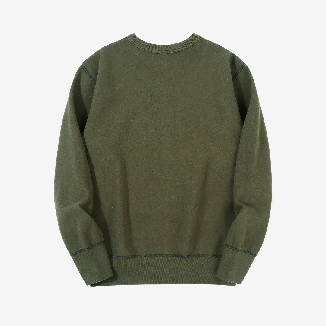 Deluxeware S101-00 loopwheeled sweatshirt made in Japan heavyweight crew neck olive