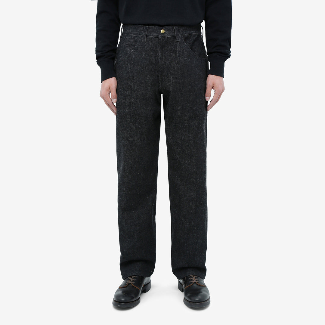 boncoura 15oz selvedge black denim painter pants straight fit