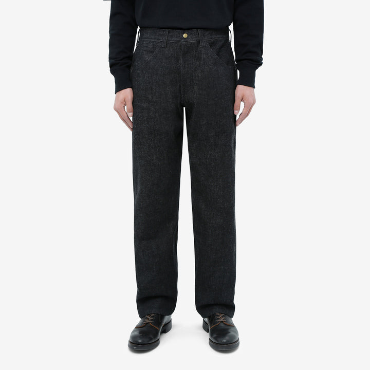boncoura 15oz selvedge black denim painter pants straight fit