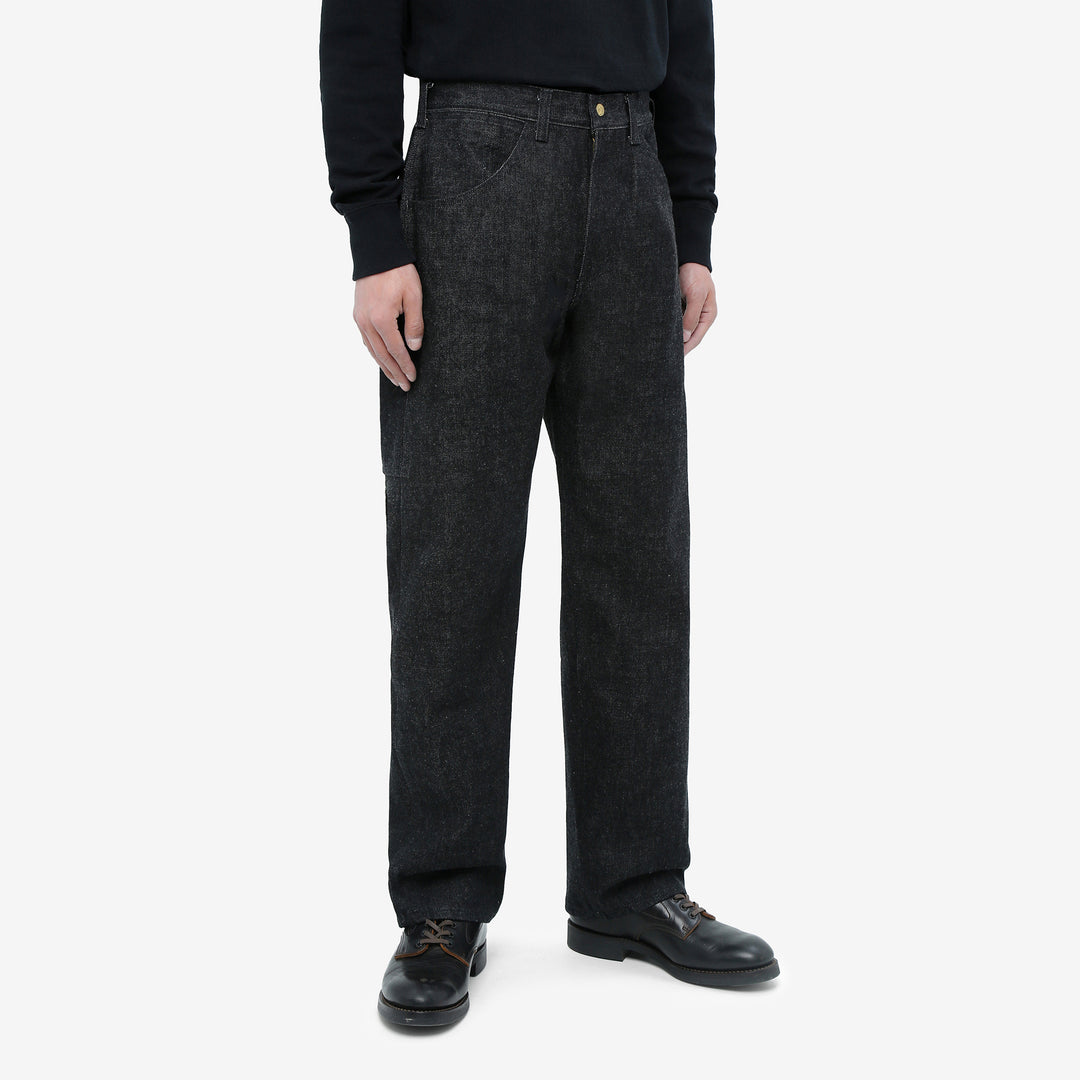 boncoura 15oz selvedge black denim painter pants straight fit