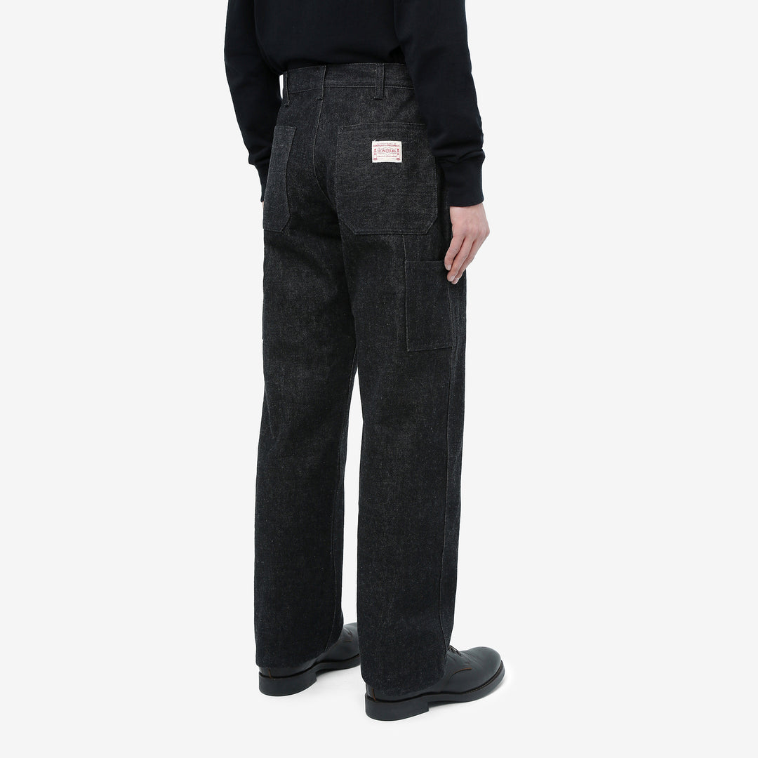boncoura 15oz selvedge black denim painter pants straight fit