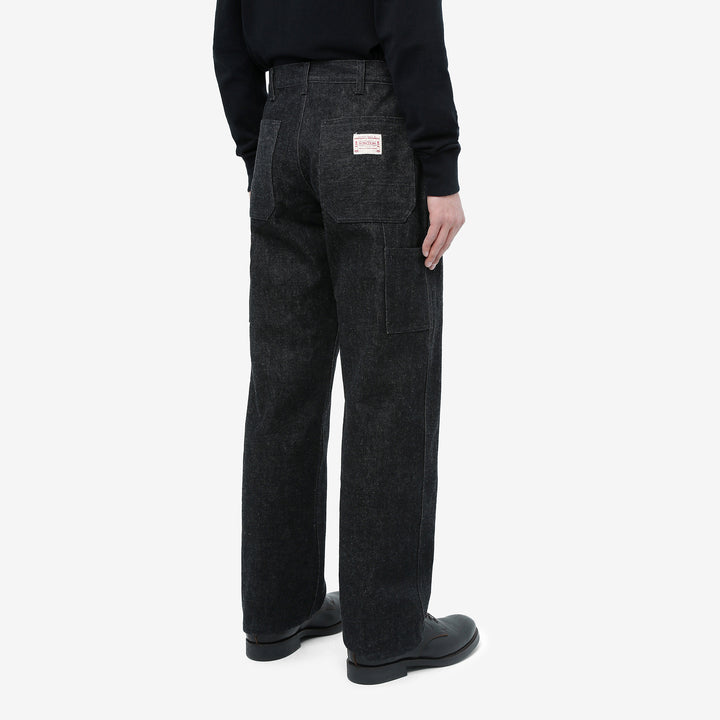 boncoura 15oz selvedge black denim painter pants straight fit