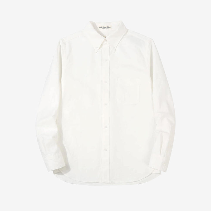 UES 502205 8.6oz Slub Oxford B.D. Shirt White Front View