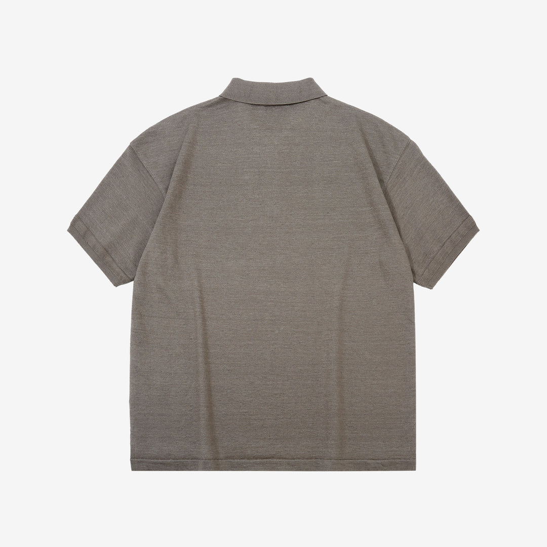 Un-Useless 170218 Plating Knit Linen Polo Shirt Made in Japan Steel Back