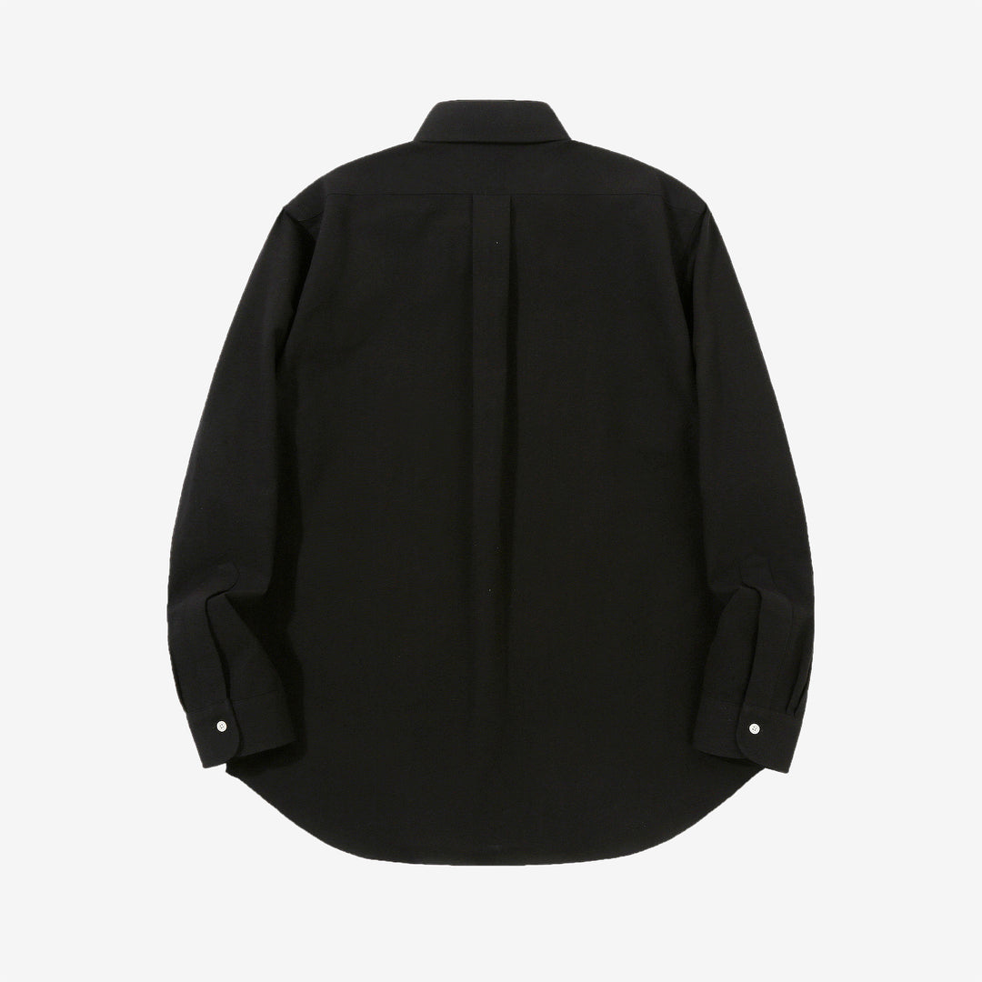 Wasew WSW-016 Schonherr loom button down oxford shirt made in Japan long sleeve cotton shirt black back view