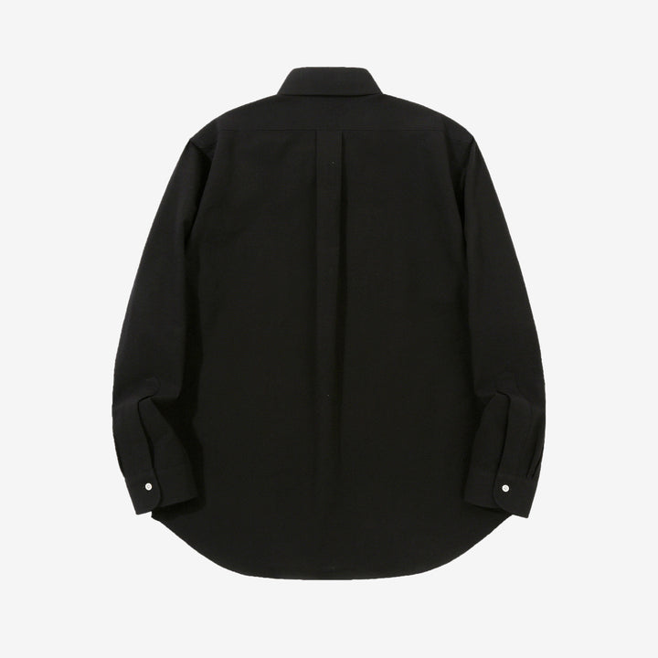Wasew WSW-016 Schonherr loom button down oxford shirt made in Japan long sleeve cotton shirt black back view